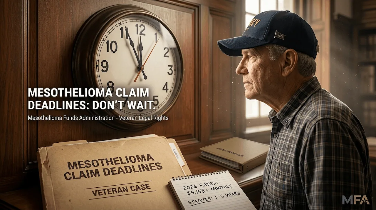 A veteran looking at a clock showing an urgent time.
